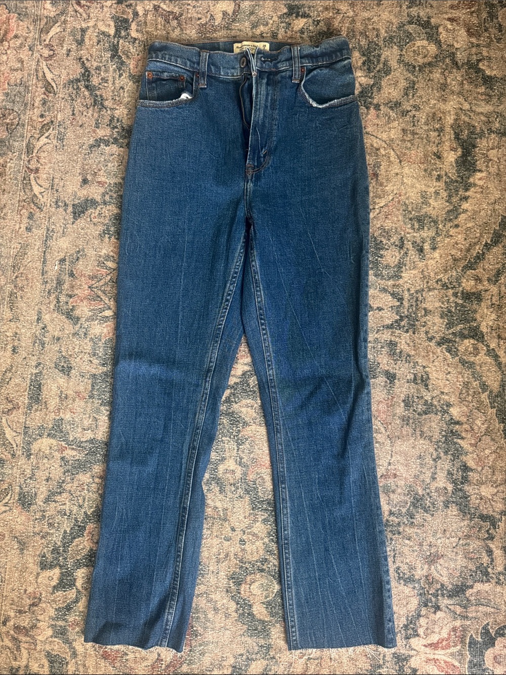 Abercrombie & Fitch Dark Blue Straight-Leg Jeans